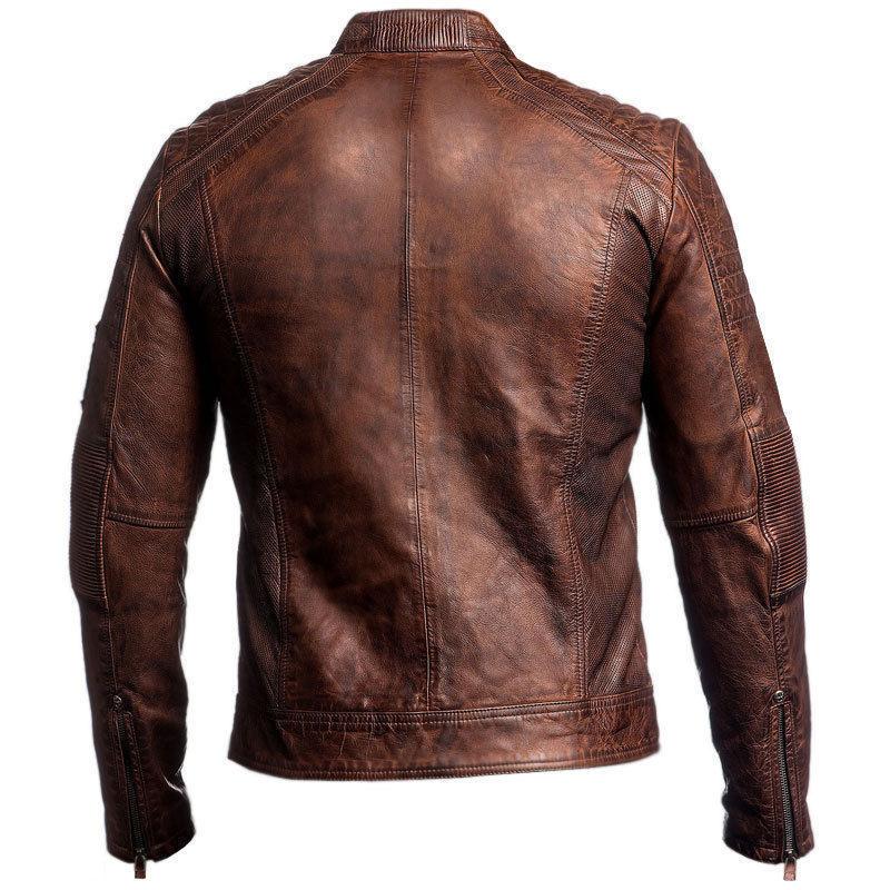 tailor-made genuine leather motorcycle style jacket