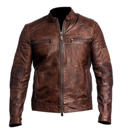 tailor-made genuine leather motorcycle style jacket