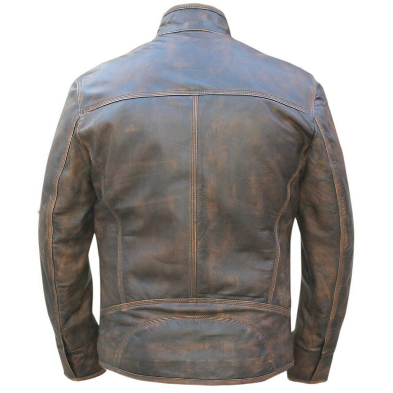 top grain leather coat - natural distressed brown shade