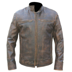 top grain leather coat - natural distressed brown shade